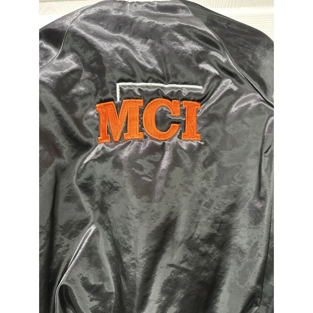 Vintage‎ MCI Women's Small Satin Bomber Jacket Retro Pla-Jaq By Dunbrooke